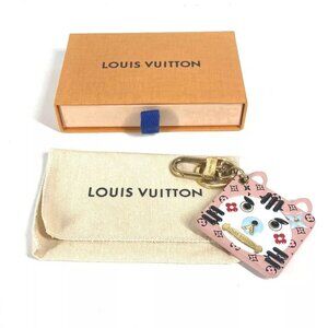 LOUIS VUITTON M68452 Portocle-Fun Face Monogram Cat Bag Charm Key Holder